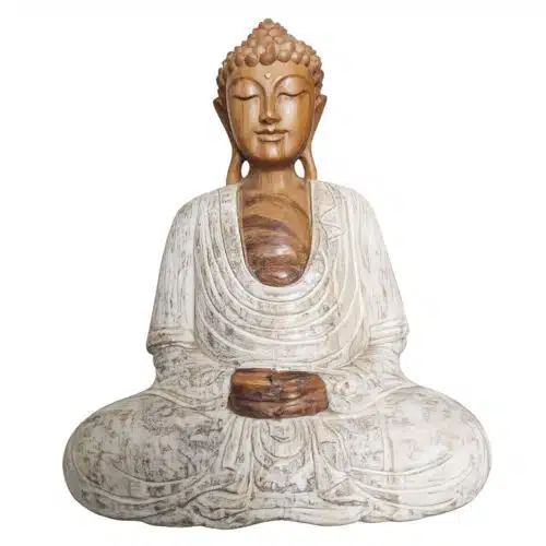 Dhyana Buddha-Skulptur aus Holz