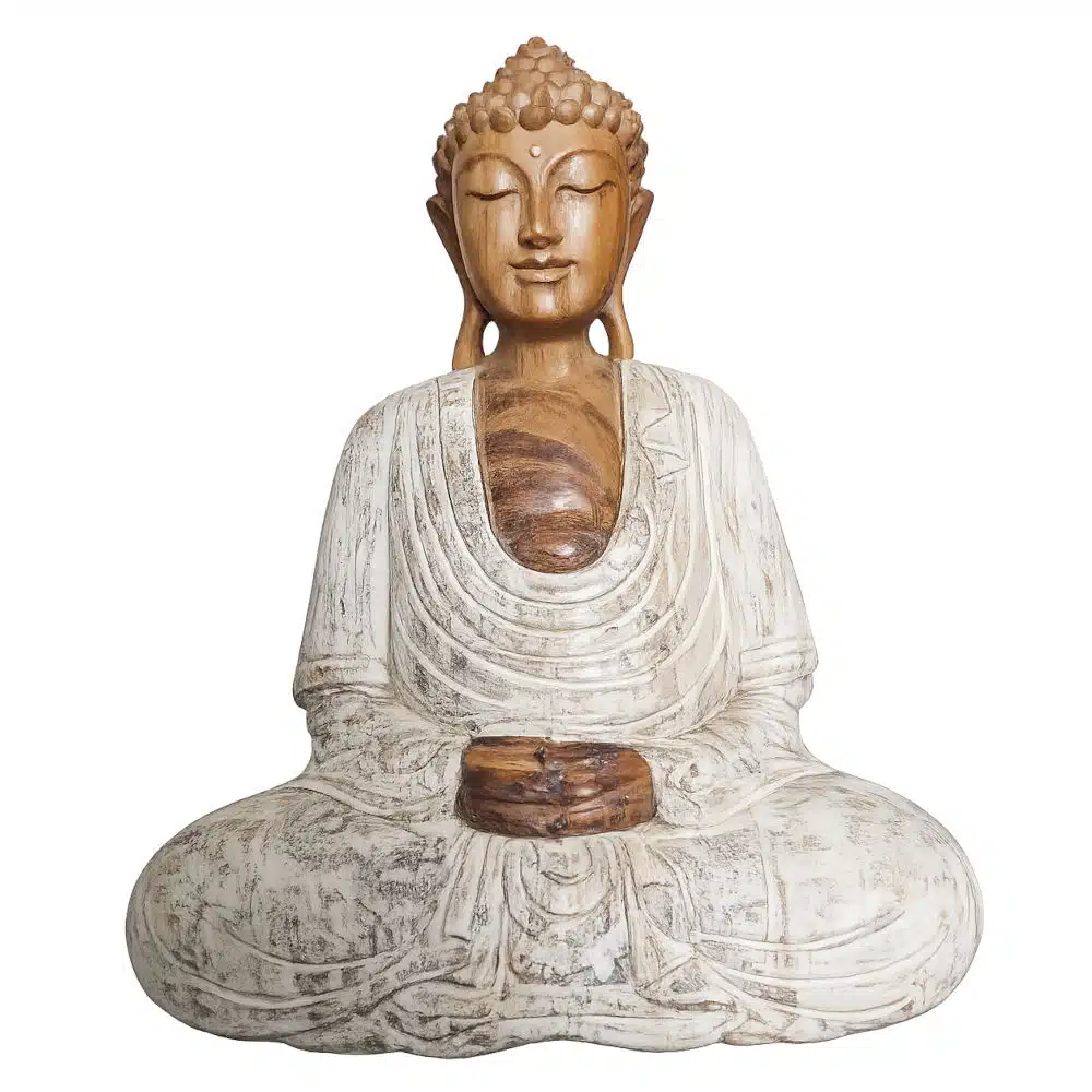 Dhyana Buddha-Skulptur aus Holz