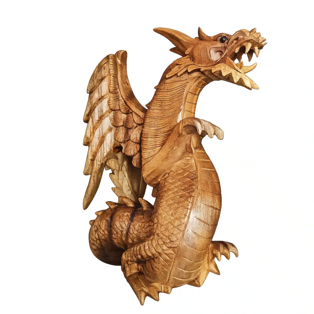 Naga Drachen-Skulptur aus Holz