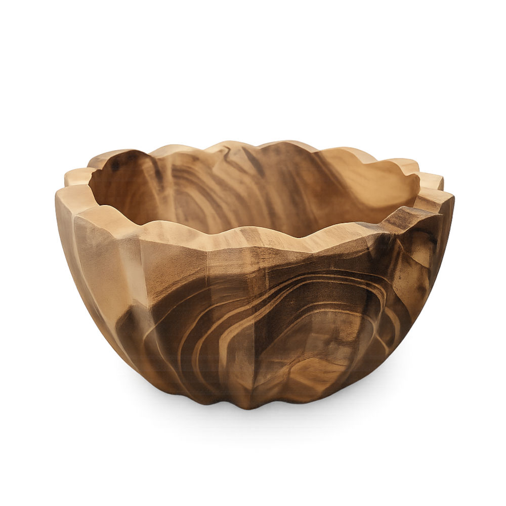 Bunga Kayu Dekoschale aus Holz, blütenförmig, Ø 18 cm 1 Obstschale-18cm