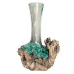 Tinggi Akar Vase aus Glas und Wurzelholz, 35 cm 2 Tinggi Akar Vase - 35cm