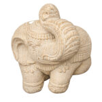 Elefant als Schirmstaender beige