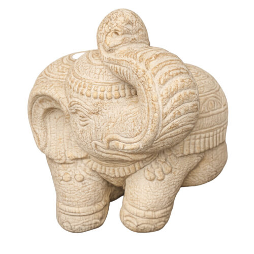 Elefant als Schirmstaender beige