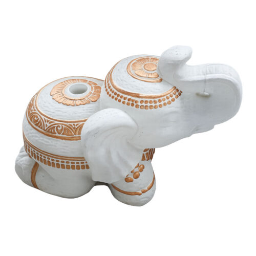 Elefant als Schirmständer weiss