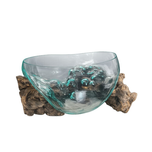 Glasschale auf Wurzel - 20cm